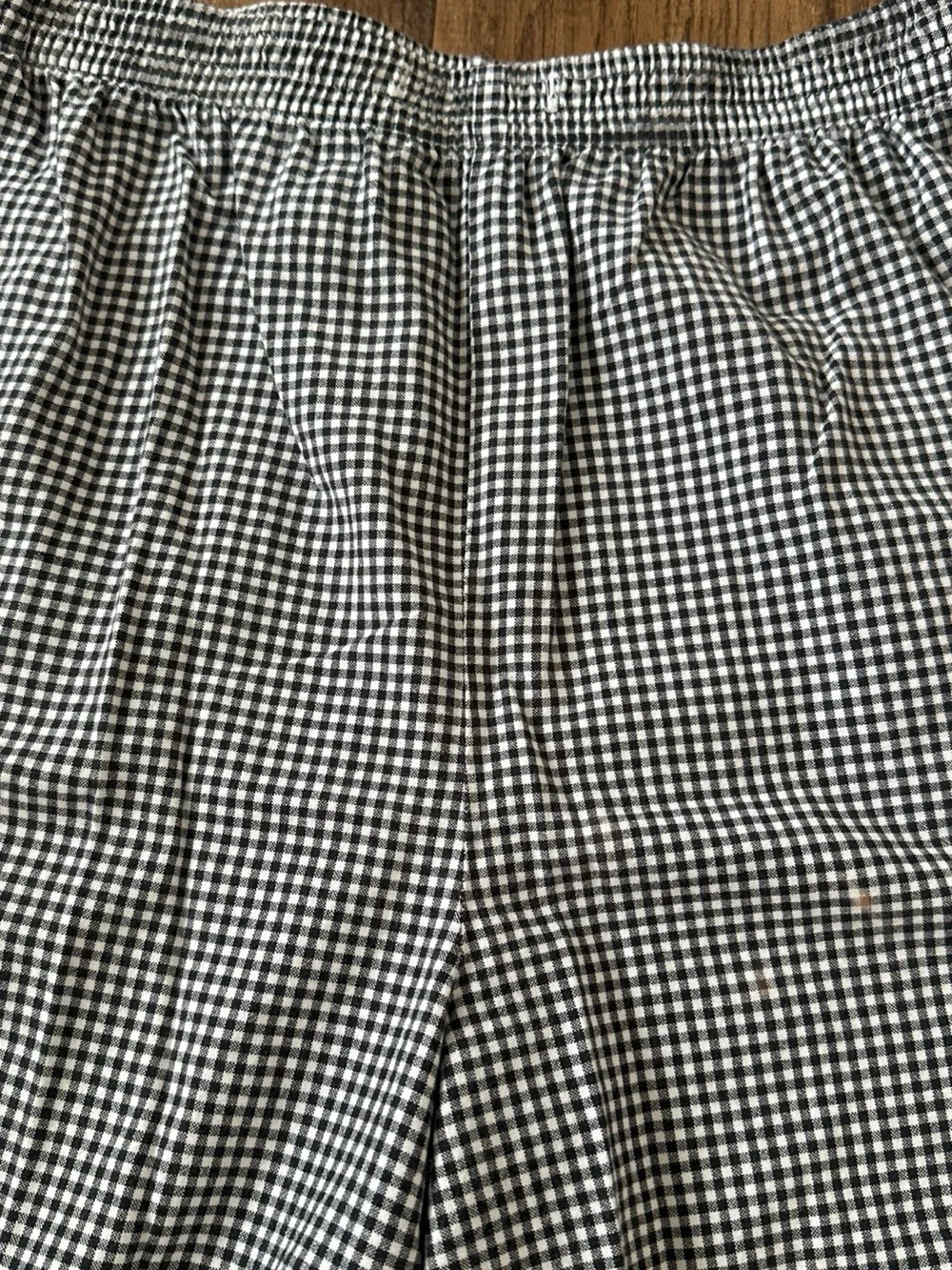 Black & White Gingham Elastic Waist Shorts Vintage Baxter & Wells Large